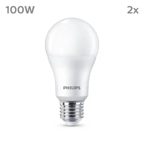 LED žárovky Philips Philips LED žárovka E27 13W 1521lm 4000K matná 2ks
