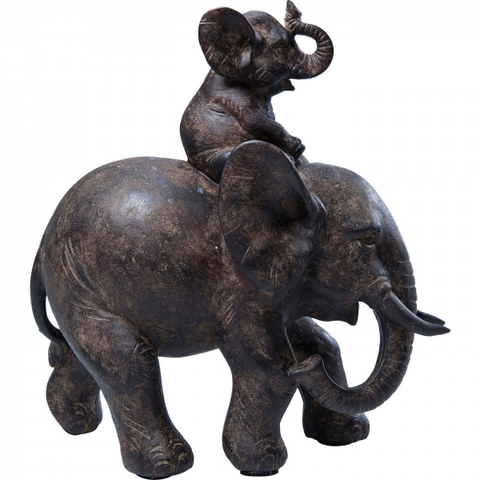 Sošky exotických zvířat KARE Design Soška Slon s mládětem 19cm