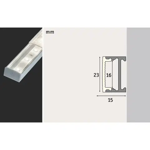 LED profily Paulmann Paulmann Square Profil, hliník, satinovaný 1m