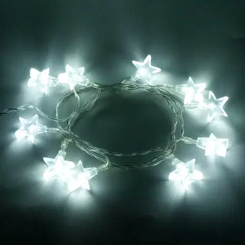 LED osvětlení na baterie DecoLED Vánoční osvětlení hvězdičky - 1,8 m, na baterie