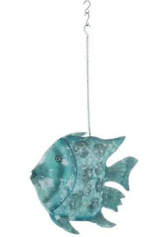 Svícny Modrý závěsný svícen veliká ryba Fish Sphere -  78*17*129 (64) cm J-Line by Jolipa 1775