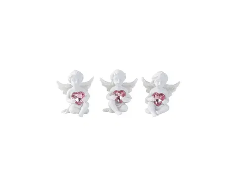 Sošky, figurky - andělé PROHOME - Anděl sedící se srdcem 4,5cm různé druhy