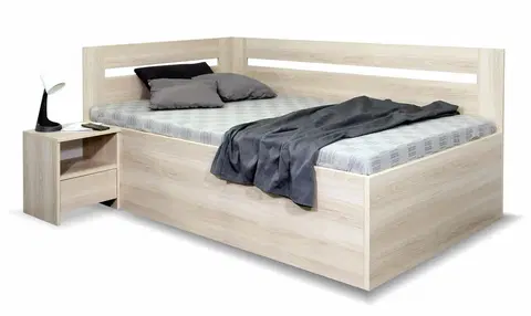 s úložným prostorem Rohová postel Richardo 120x200 s úložným prostorem a roštem, levá