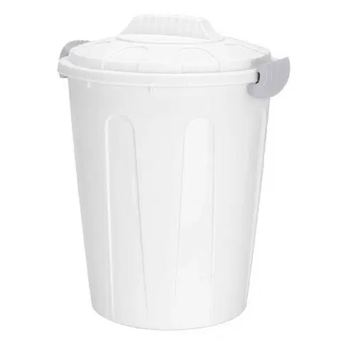 Odpadkové koše DekorStyle Odpadkový koš 23L s víkem bílý