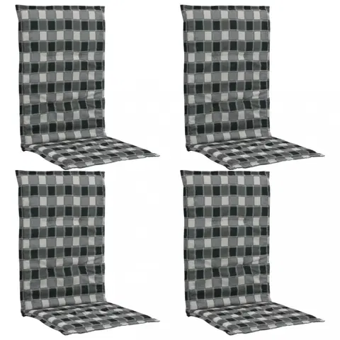 Záhradné sedáky Voděodolné podušky na zahradní židle 4 ks Dekorhome Černá / bílá