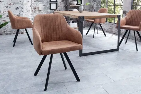 Luxusní jídelní židle Estila Designová vintage židle Lucca hnědá