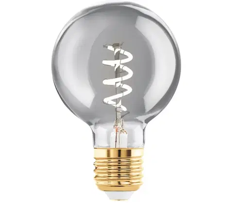Žárovky Eglo Stmívatelná filamentová LED žárovka , E27, G60, 4W, 100lm, 2000K, teplá bílá, kouřové sklo 110195