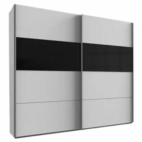 Šatní skříně s posuvnými dvěřmi Skříň S Posuvnými Dveřmi Bramfeld,bílá/sklo Černé