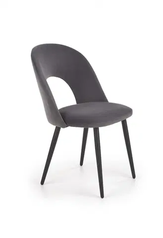 Židle HALMAR Čalouněná židle Ilija šedá/černá