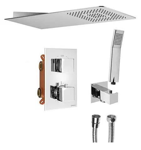 Sprchy a sprchové panely SAPHO LATUS podomítkový sprchový set s termostatickou baterií, box, 2 výstupy, chrom 1102-62-21