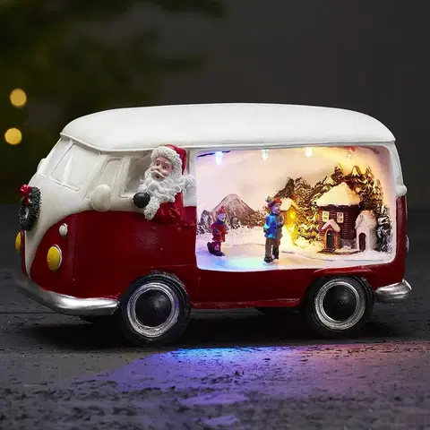 Vánoční vnitřní dekorace STAR TRADING Dekorativní světlo Merryville s LED vánoční bus