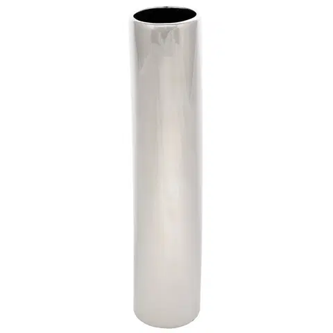 Vázy keramické Keramická váza Tube, 5 x 24 x 5 cm, stříbrná