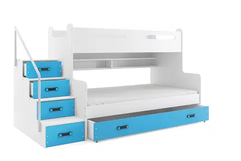 Postele BMS Dětská patrová postel MAX 3 Barva: Modrá