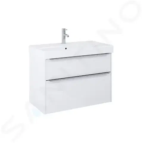 Koupelna JIKA Pure Skříňka s umyvadlem, 80x54x42 cm, 2 zásuvky, lesklá bílá H40B2344025002