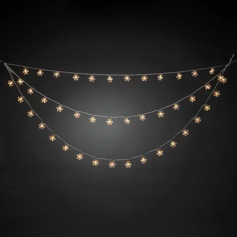 Vánoční světelné závěsy Konstsmide Christmas LED světelný závěs, 44 teplá bílá zářící vločka