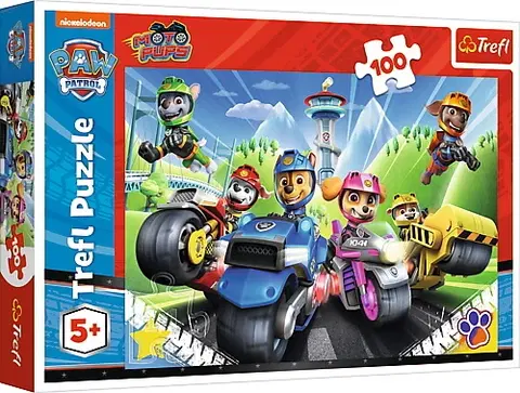 Hračky puzzle TREFL - Puzzle 100 - Tlapková patrola na motorkách / Viacom PAW Patrol