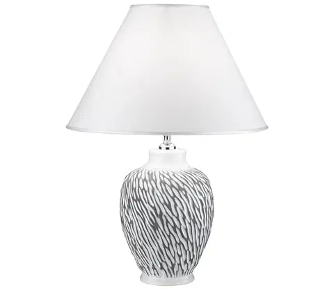 Lampy Kolarz Kolarz A1340.71.Gr - Stolní lampa CHIARA 1xE27/100W/230V bílá/šedá pr. 40 cm 