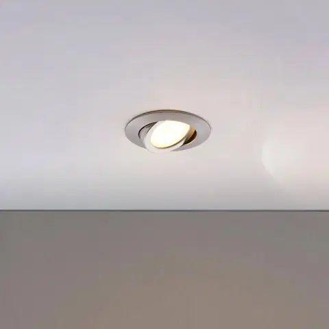 Podhledové světlo Lindby Vestavný LED reflektor Andrej, kulatý, nikl