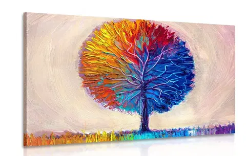 Obrazy přírody a krajiny Obraz barevný akvarelový strom