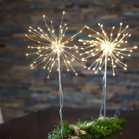 Vnitřní dekorativní svítidla STAR TRADING LED dekorační světlo Firework 3D stříbrošedá 50cm