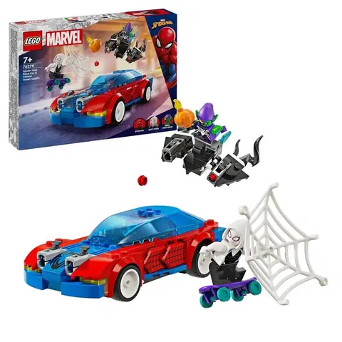 Hračky LEGO LEGO -  Marvel 76279 Spider-Manovo závodní auto a Venomů Zelený goblin