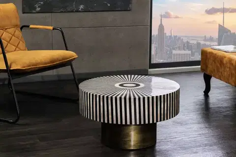 Konferenční stolky LuxD Designový konferenční stolek Ilissa 60 cm zlatý