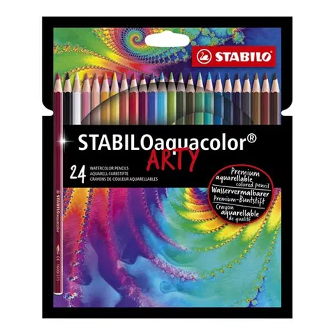 Hračky STABILO - Pastelky akvarelové aquacolor Artyom, 24 ks různých barev