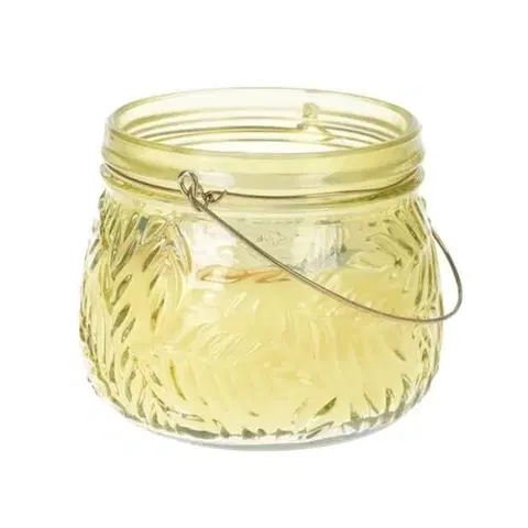 Dekorativní svíčky Svíčka ve skle Lame žlutá, 11 x 9 cm