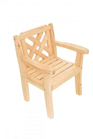 Zahradní židle a křesla DEOKORK Masivní zahradní křeslo z borovice ROMANTIC (32 mm)