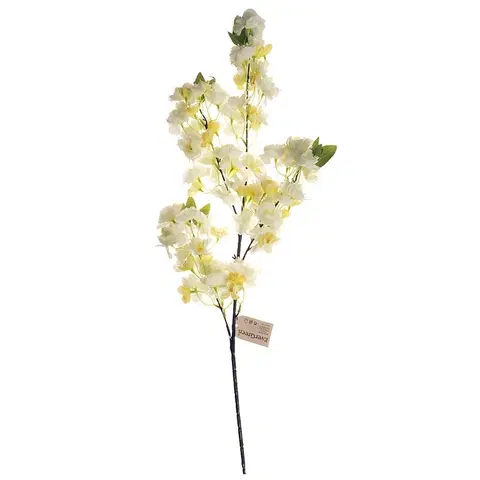 Květiny Umělá kvetoucí větev bílá, 100 cm