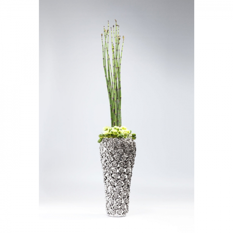 Kameninové vázy KARE Design Stříbrná kameninová váza Rose Multi Chrome Big 45cm