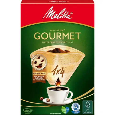 Příslušenství pro přípravu čaje a kávy Melitta Gourmet 1x4 80 ks kávové filtry