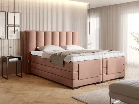 Postele Čalouněná postel VEROS Boxsprings 160 x 200 cm Nube 24