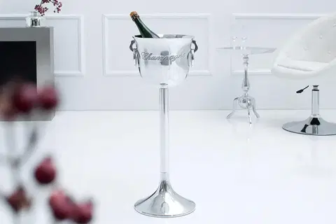 Dekorace LuxD Designový chladič šampaňského Champagne 75 cm / stříbrná