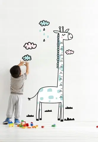 Zvířátka Okouzlující nálepka na zeď metr Žirafa 170 x 79 cm