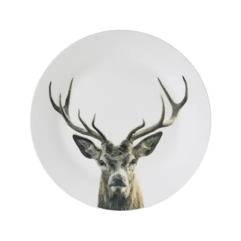 Talíře Porcelánový jídelní talíř s jelenem Red Deer - Ø27*2cm Mars & More SCBDEH