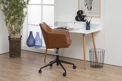 Kancelářská křesla Dkton Designová kancelářská židle Norris brandy