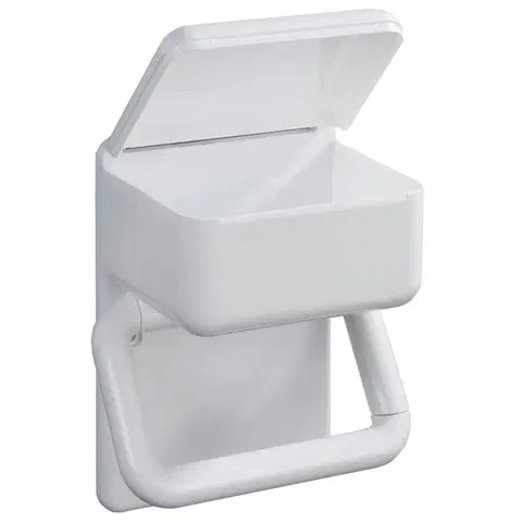 Koupelnové doplňky DekorStyle Držák toaletního papíru Wenko 2v1 bílý