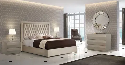 Luxusní a stylové postele Estila Chesterfield luxusní manželská postel Adagio s čalouněním as kovovými nožičkami 150-180cm