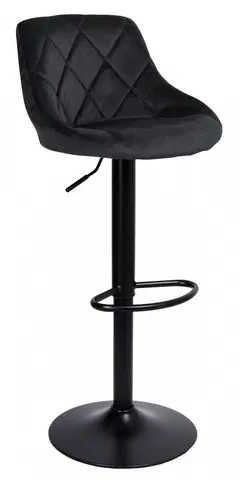 Barové židle TZB Barová židle CYDRO samet černá