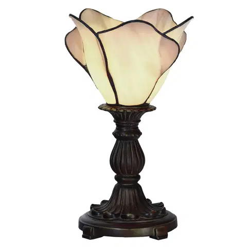 Svítidla Béžová stolní lampa Tiffany Christelle - Ø 20*30 cm E14/max 1*25W Clayre & Eef 5LL-6099N
