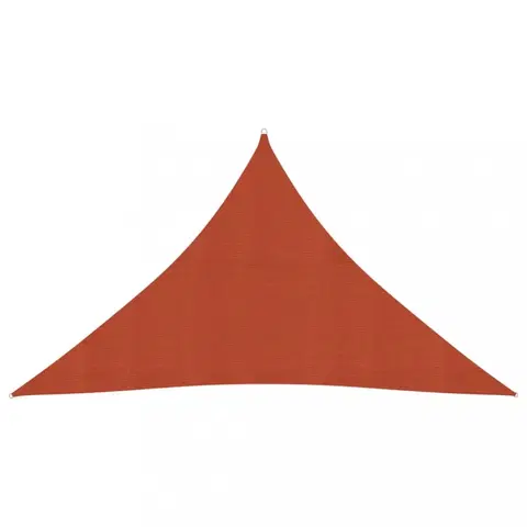 Stínící textilie Stínící plachta trojúhelníková HDPE 2,5 x 2,5 x 3,5 m Dekorhome Cihlová
