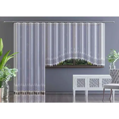 Záclony Hotová záclona nebo balkonový komplet, Amanda, bílá 320 x 160 cm
