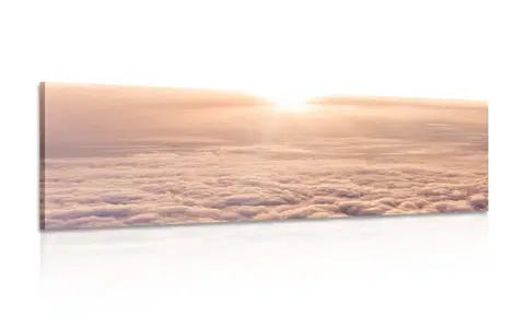 Obrazy přírody a krajiny Obraz západ slunce z okna letadla
