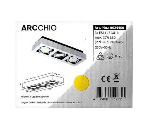 Svítidla Arcchio Arcchio - LED Stropní svítidlo RONKA 3xGU10/11,5W/230V 