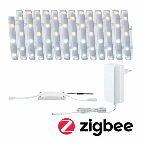 Chytré osvětlení PAULMANN MaxLED 250 LED Strip Smart Home Zigbee s krytím základní sada 5m IP44 18W 30LEDs/m měnitelná bílá 36VA