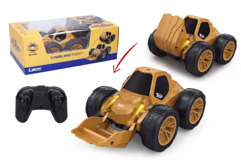 Hračky - RC modely WIKY - Buldozer překlápěcí RC na dálkové ovládání 20 cm