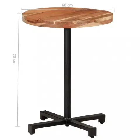 Jídelní stoly Bistro stůl kulatý hnědá / černá Dekorhome ø 60 cm