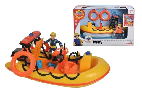 Hračky SIMBA - Požárník Sam záchranný člun Neptun 20 cm s figurkou