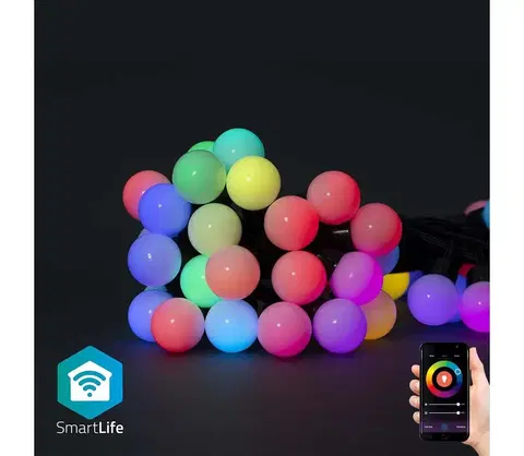Vánoční osvětlení SmartLife Dekorativní LED Party Lights Wi-Fi RGB 48 LED's 10.8 m Android™ / IOS (WIFILP02C48) WIFILP02C48